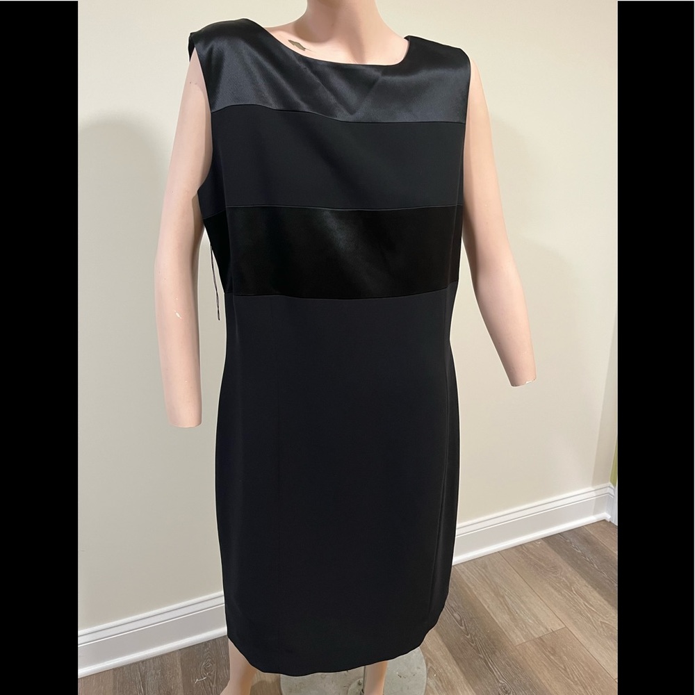 Jones New York Black Dress with Satin Touches